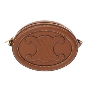 Celine Cuir Triomphe Oval Tan Calfskin Shoulder Bag